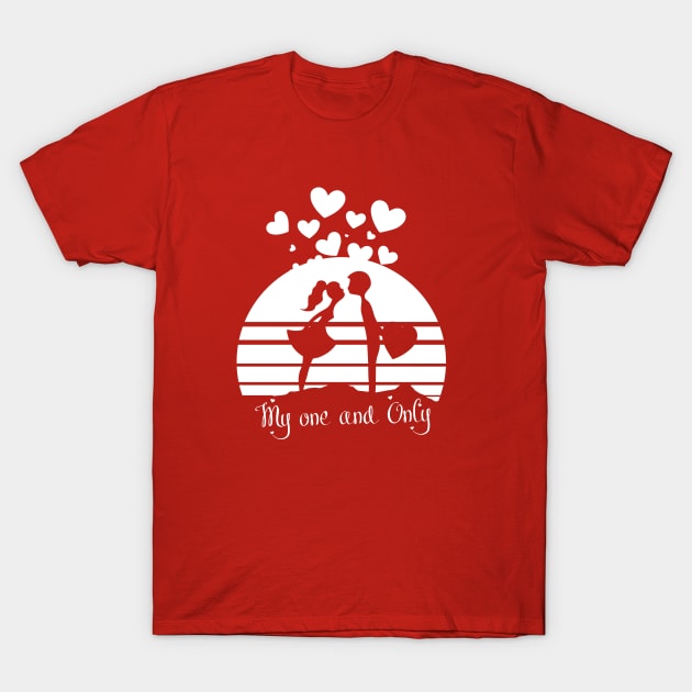 Funny valentines day cute design for couples My one and only T-Shirt by Goldewin